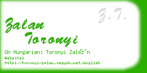 zalan toronyi business card